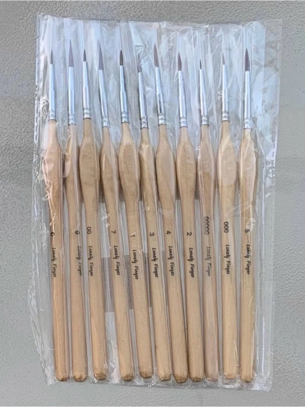 11-Piece Set of Fine Detail Wooden Handles Multi-Use Paint Brushes